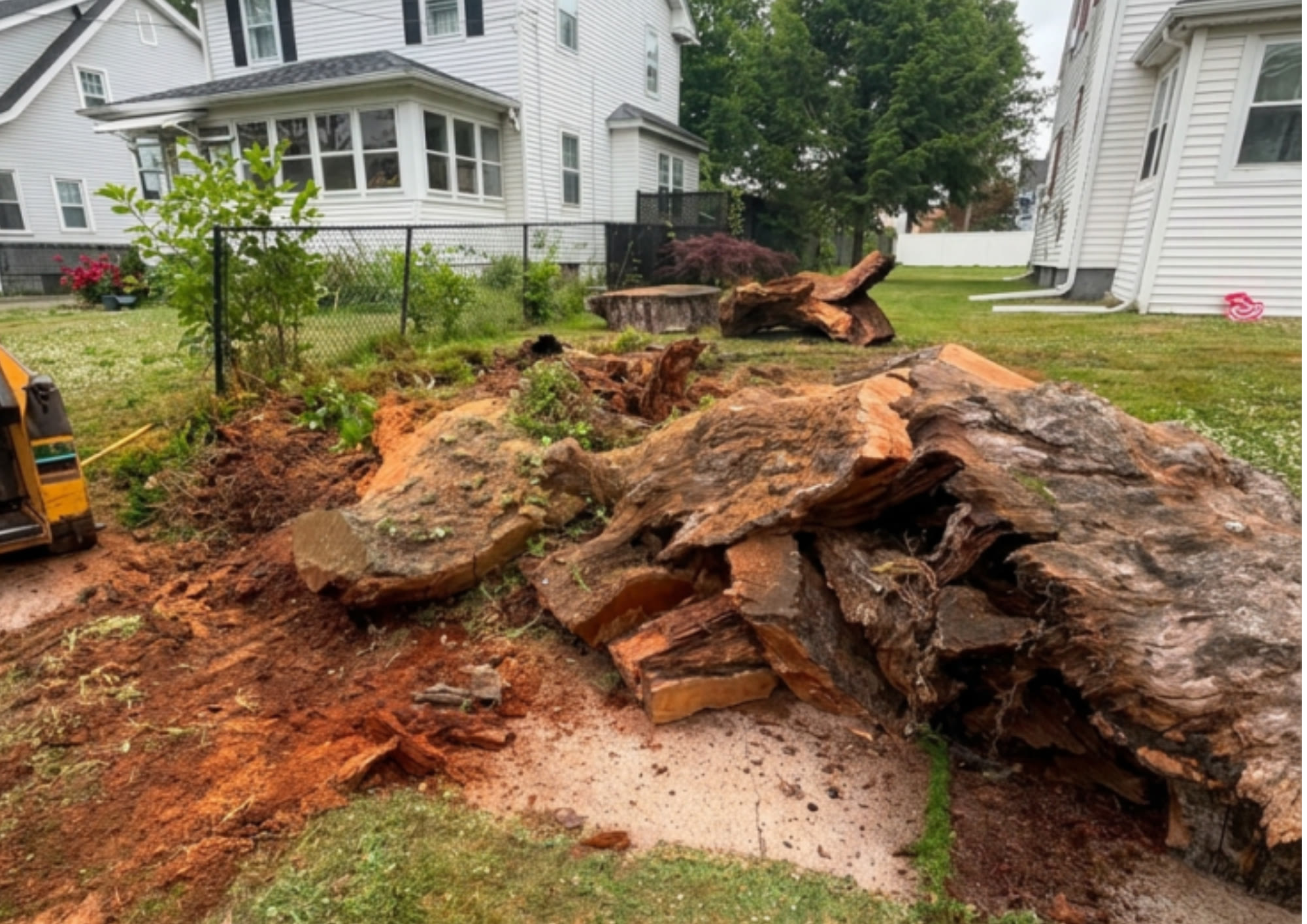 After stump grinding - clean ground level result